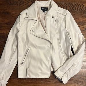 Bone color biker jacket